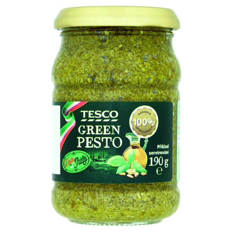 Tesco Pesto z bazalky, polotučného tvrdého sýru, oříšků kešu a piniových oříšků